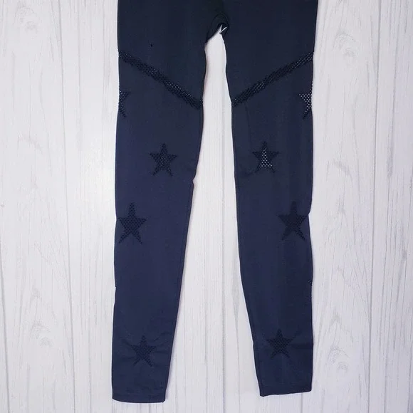 Spiritual Gangster M/L Star Mesh Leggings Full Length Workout Black SU83677021 - Picture 5 of 8